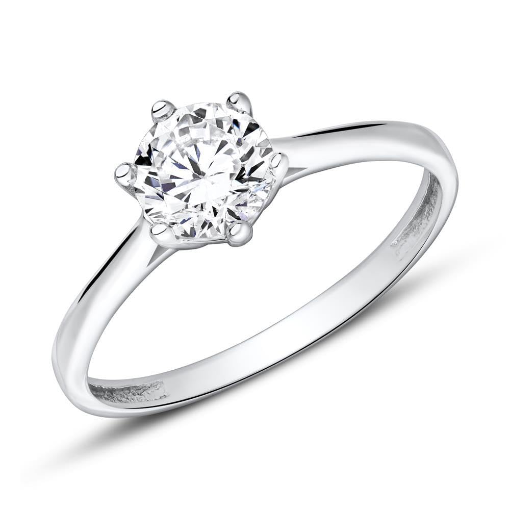 JEWLIX Solitär 375 Weißgold Zirkonia Ring
