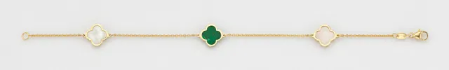 Eugen Rühle Armbänder Armband Perlmutt Malachit 750 Gelbgold