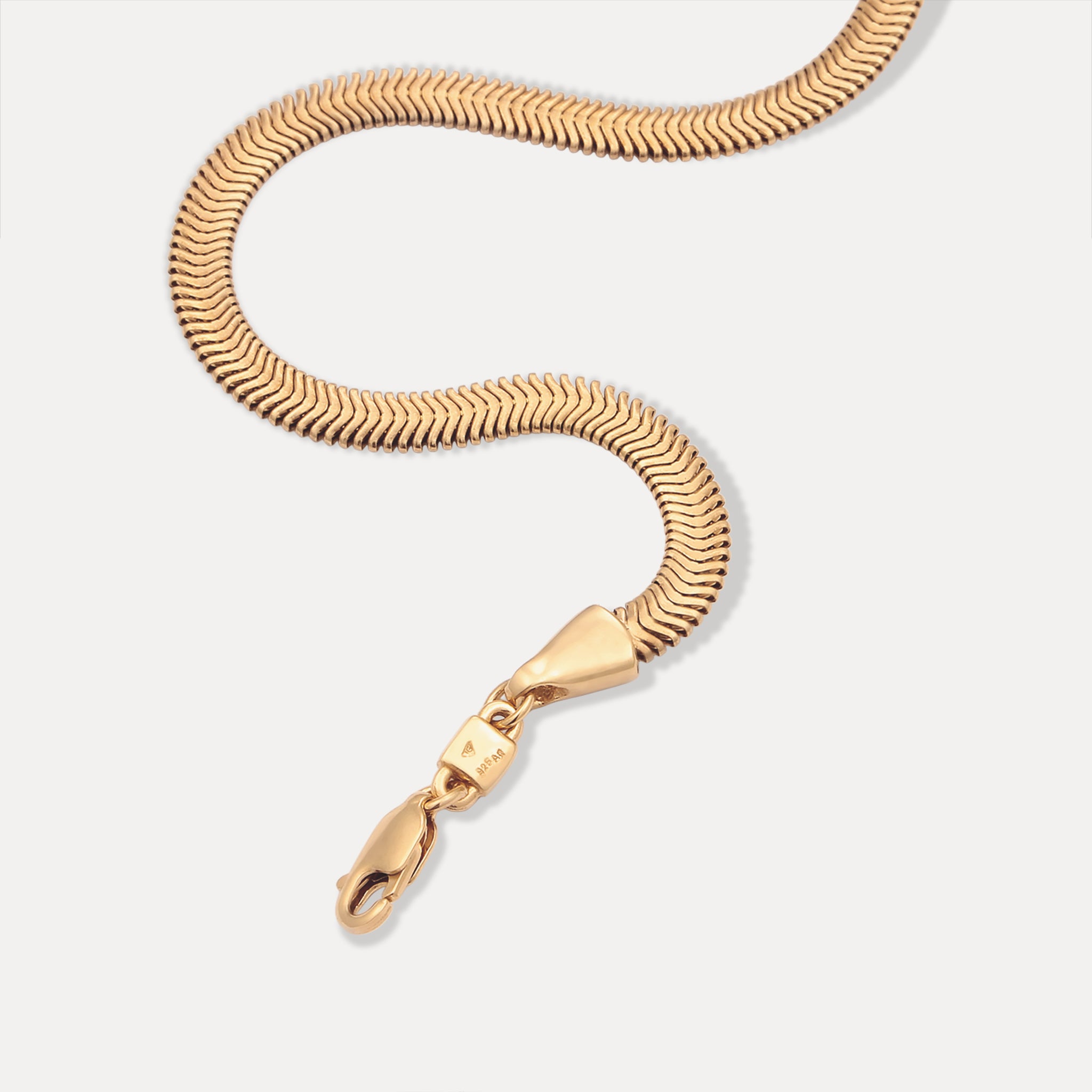 Stilnest Herringbone Kette Halskette Gold 24k 45cm