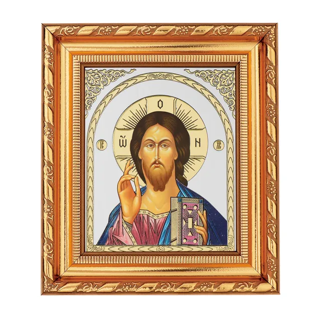 NKlaus Jesus Christus Ikone Rahmen Glas 14x16cm christlich