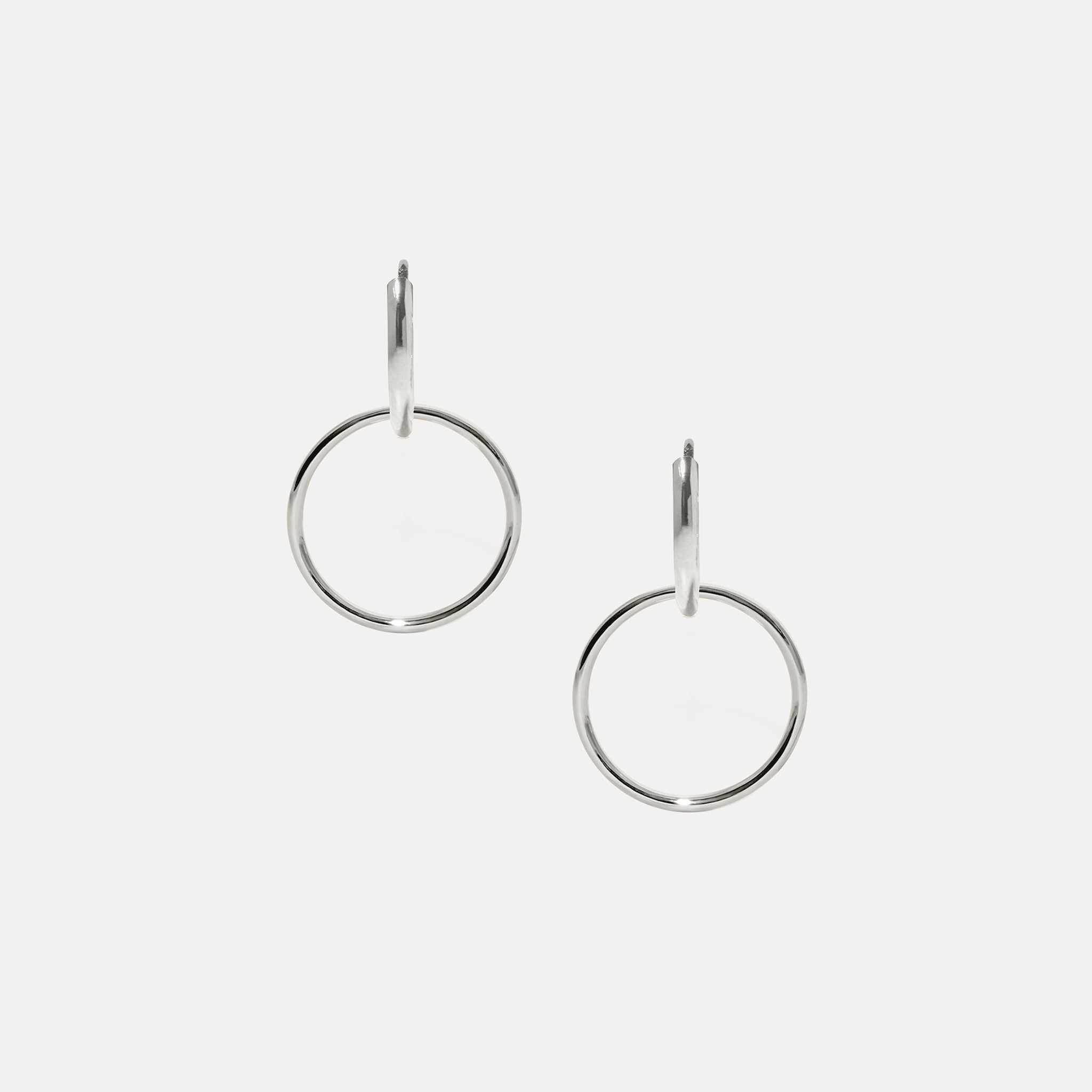 Stilnest Basic Double Creolen Ohrringe 13mm Gold