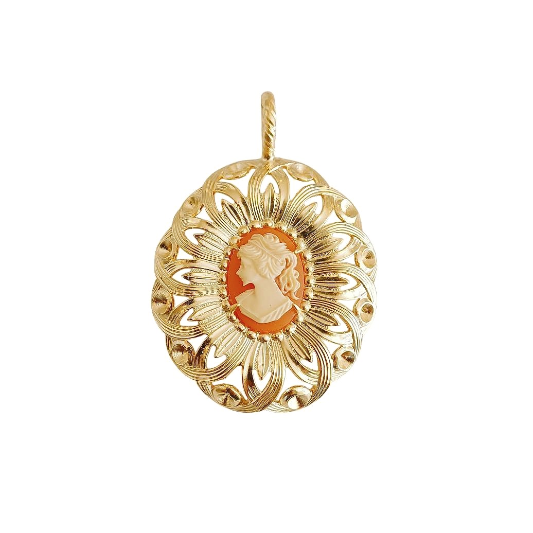 Alevá Bijoux Romeo Anhänger Gold Kamee 5 cm