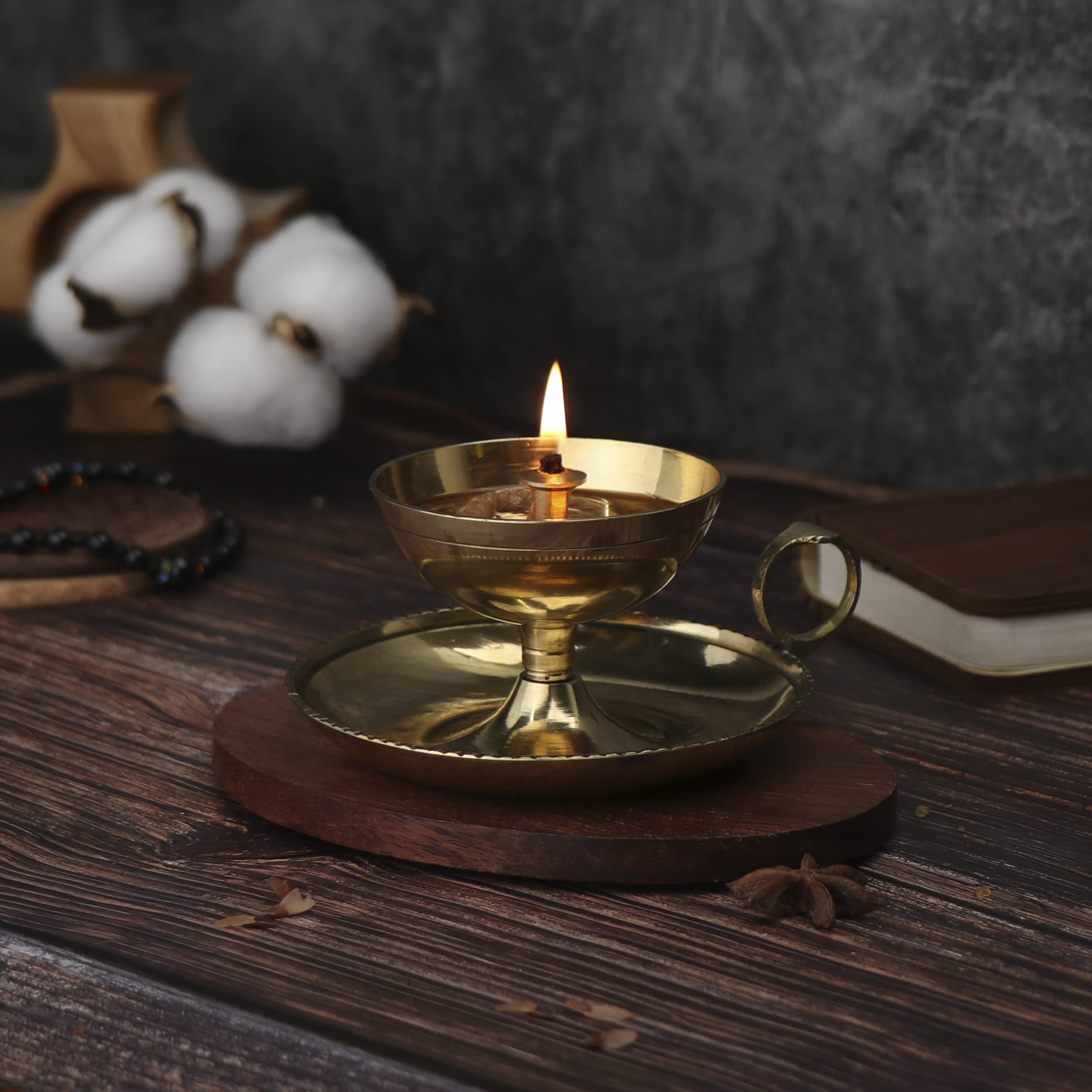 NKlaus Candle Holder Öllampe Messing Gold groß