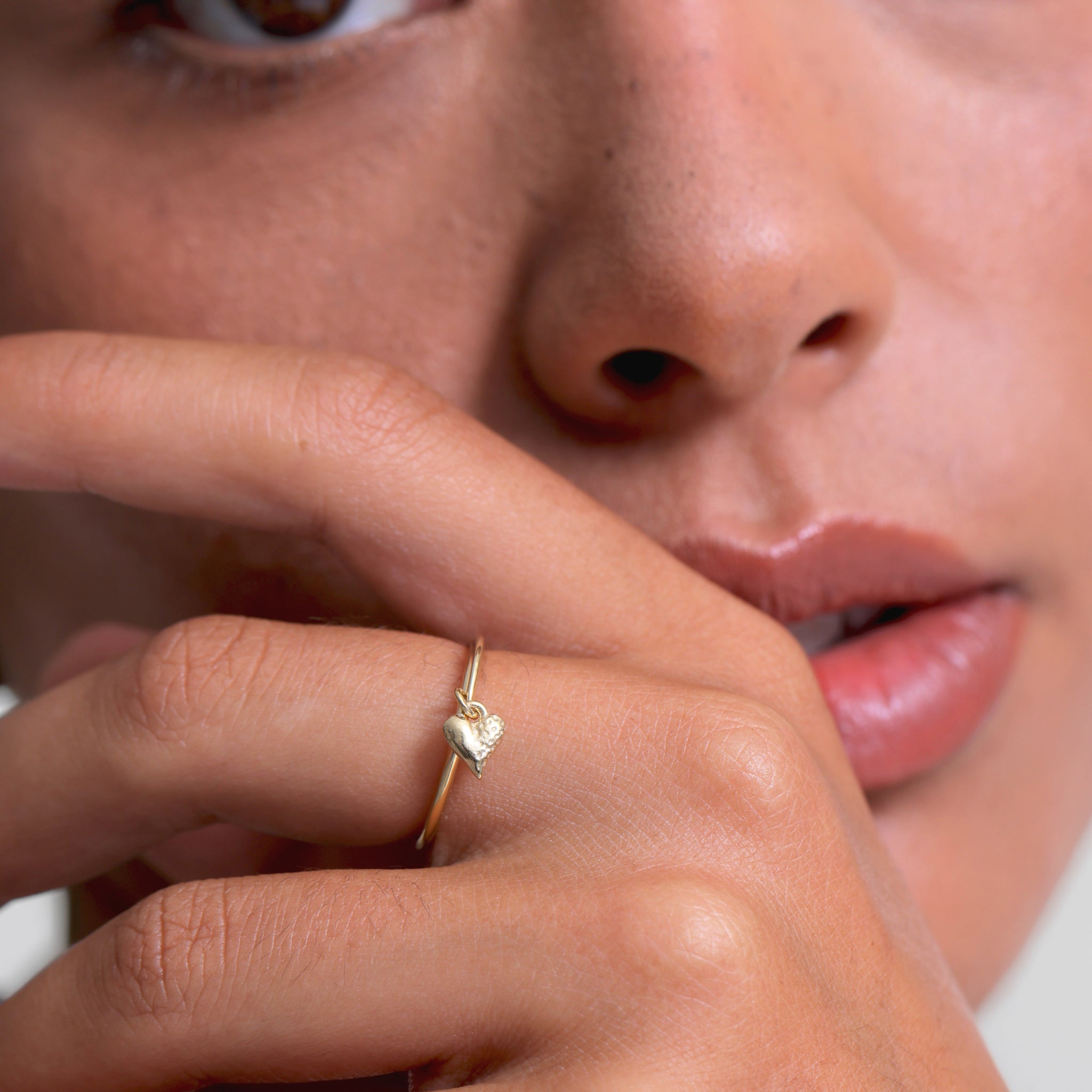 Stilnest Tiny Heart Ring 585 Gold Ring 14K Massivgold