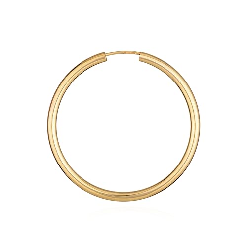 NKlaus JEWELLERY Creolen Gelbgold 585 Ohrringe 40 mm 2,5 mm