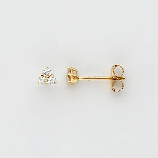 Eugen Rühle Ohrschmuck Dreieck Ohrringe 585 Gelbgold 0,13ct