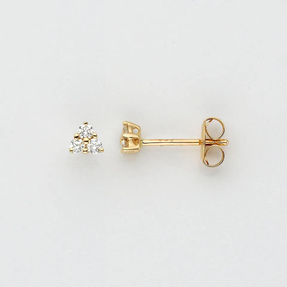 Eugen Rühle Ohrschmuck Dreieck Ohrringe 585 Gelbgold 0,13ct