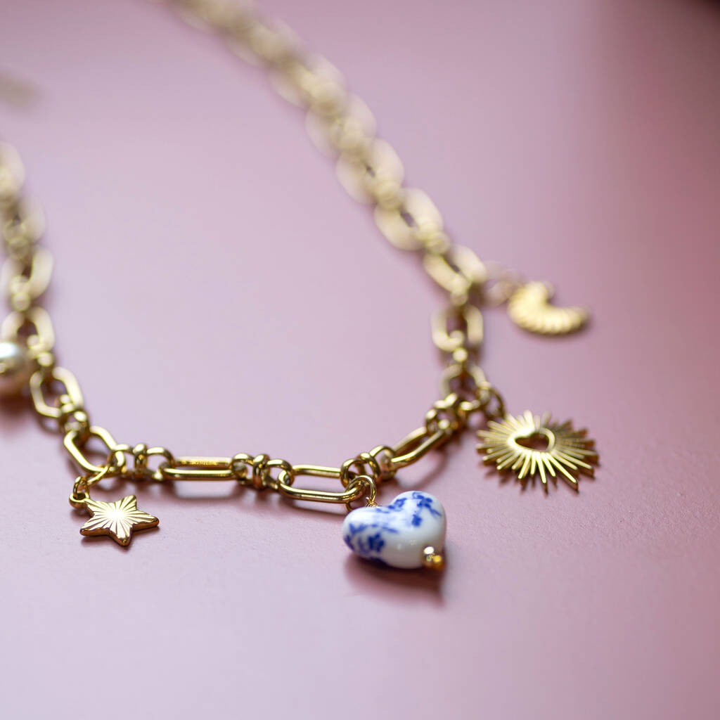 Joy by Corrine Smith Chunky Charm Halskette Gold 40cm