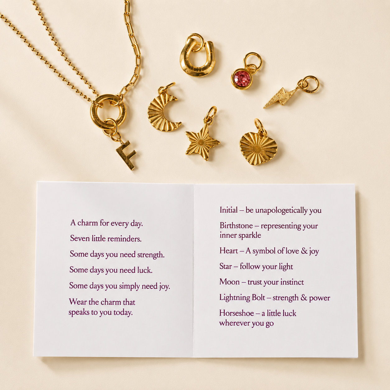 Joy by Corrine Smith Week of Charms Halskette Gold 7 Charms
