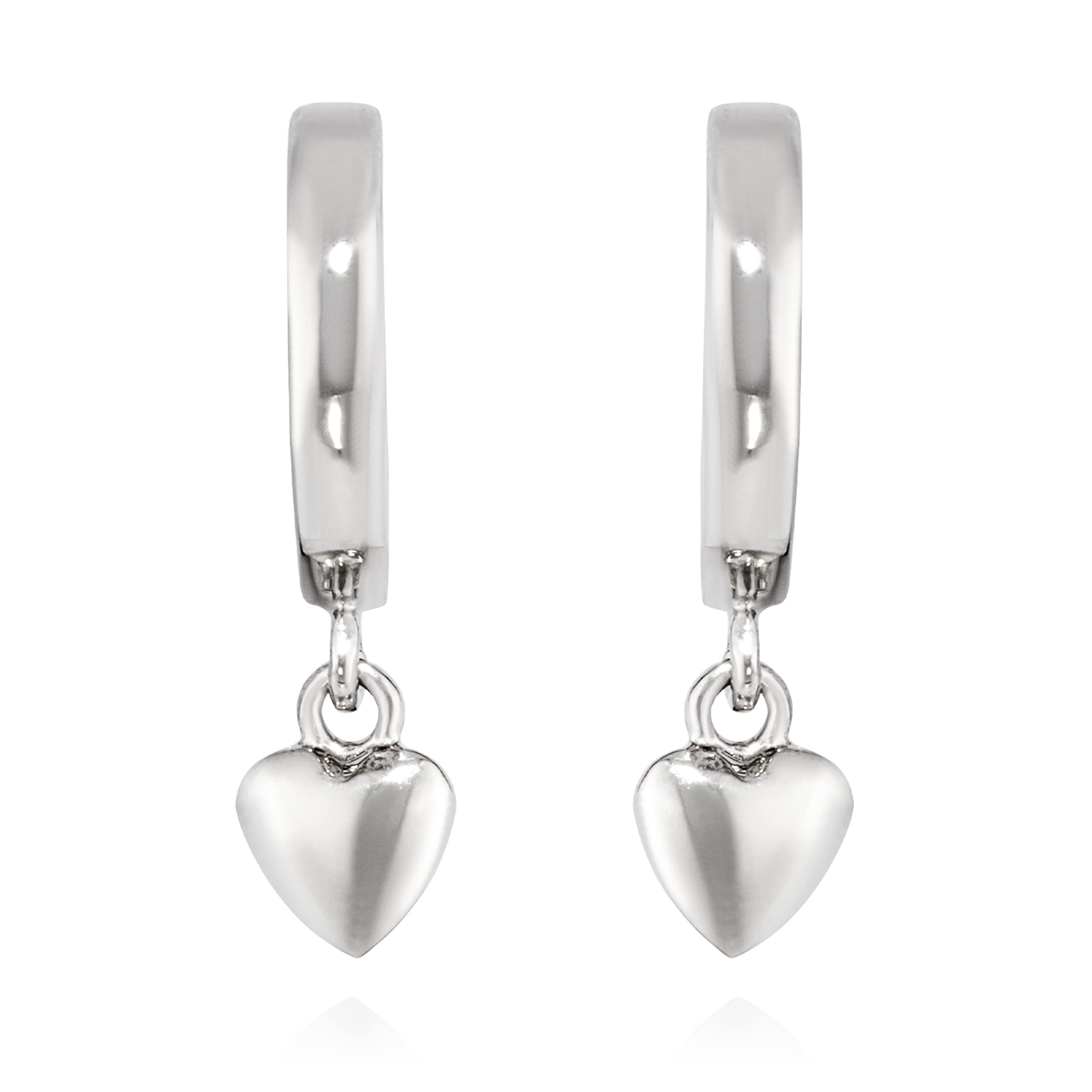 NKlaus JEWELLERY Herz-Klappcreolen 925 Silber 11mm Damen