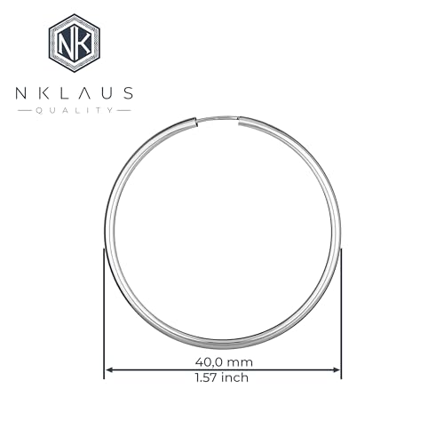 NKlaus Creole rund 40mm Weißgold Ohrring 585 einzeln