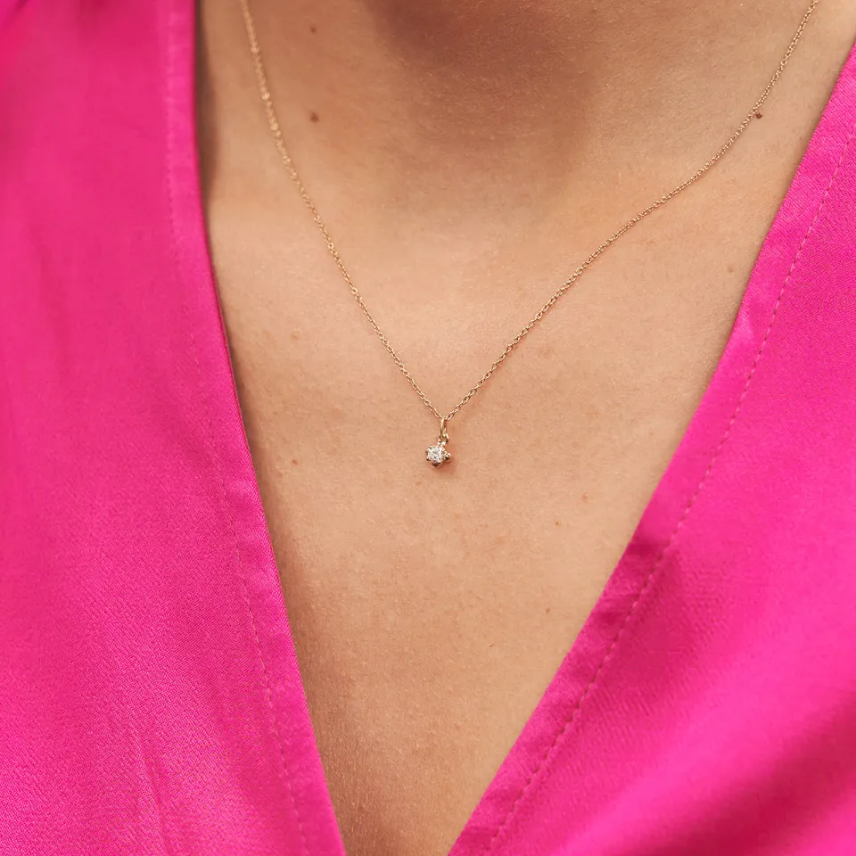 Stilnest Lux Anhänger Diamant 0,1ct 585 Gold 6,7mm