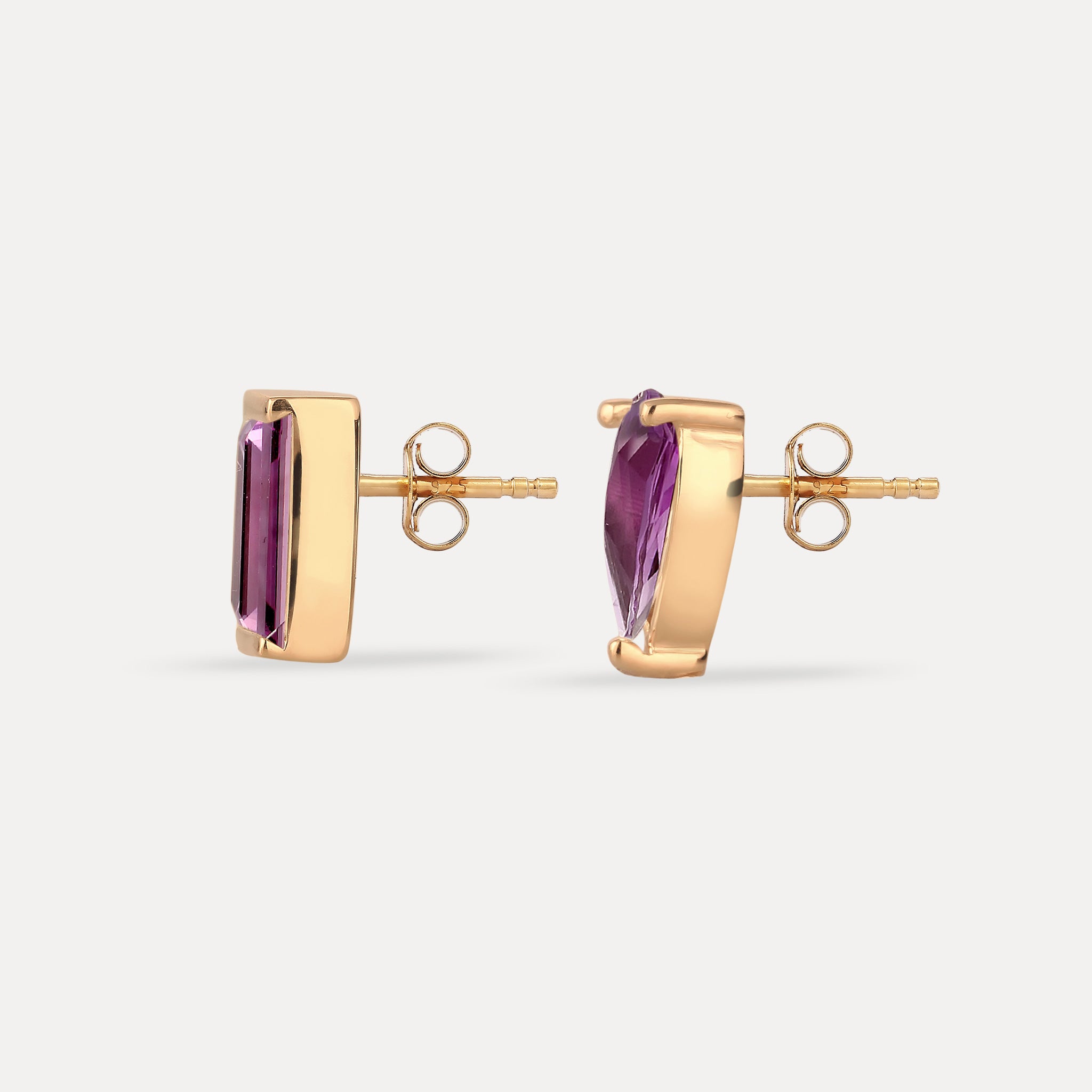 Stilnest Balance Ohrstecker 585 Gold Ohrringe Amethyst