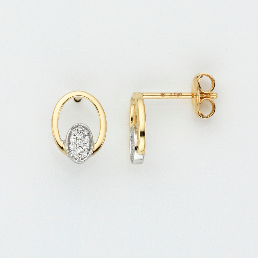 Eugen Rühle Ohrstecker oval Brillanten 0,05 ct 585 Weißgold
