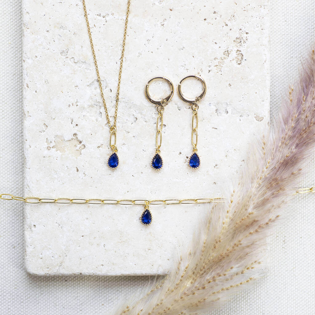 Joy by Corrine Smith Teardrop Birthstone Schmuckset Gold Kristall