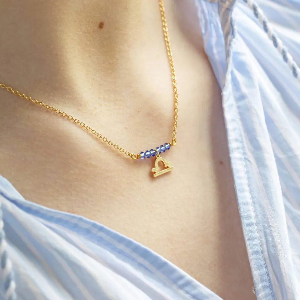 Joy by Corrine Smith Birthstone Bar Halskette Zodiac Gold