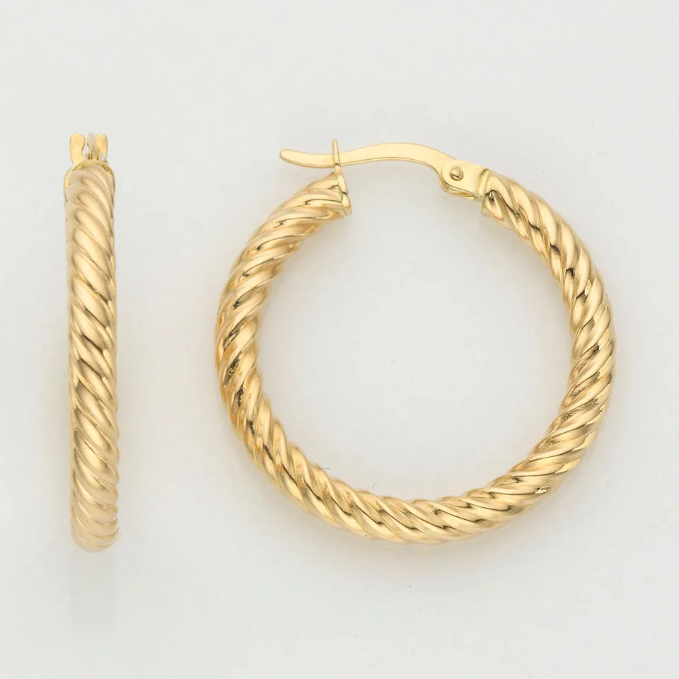Eugen Rühle Ohrschmuck Bügel-Creolen 3,1x26mm Ohrringe 585 Gelbgold