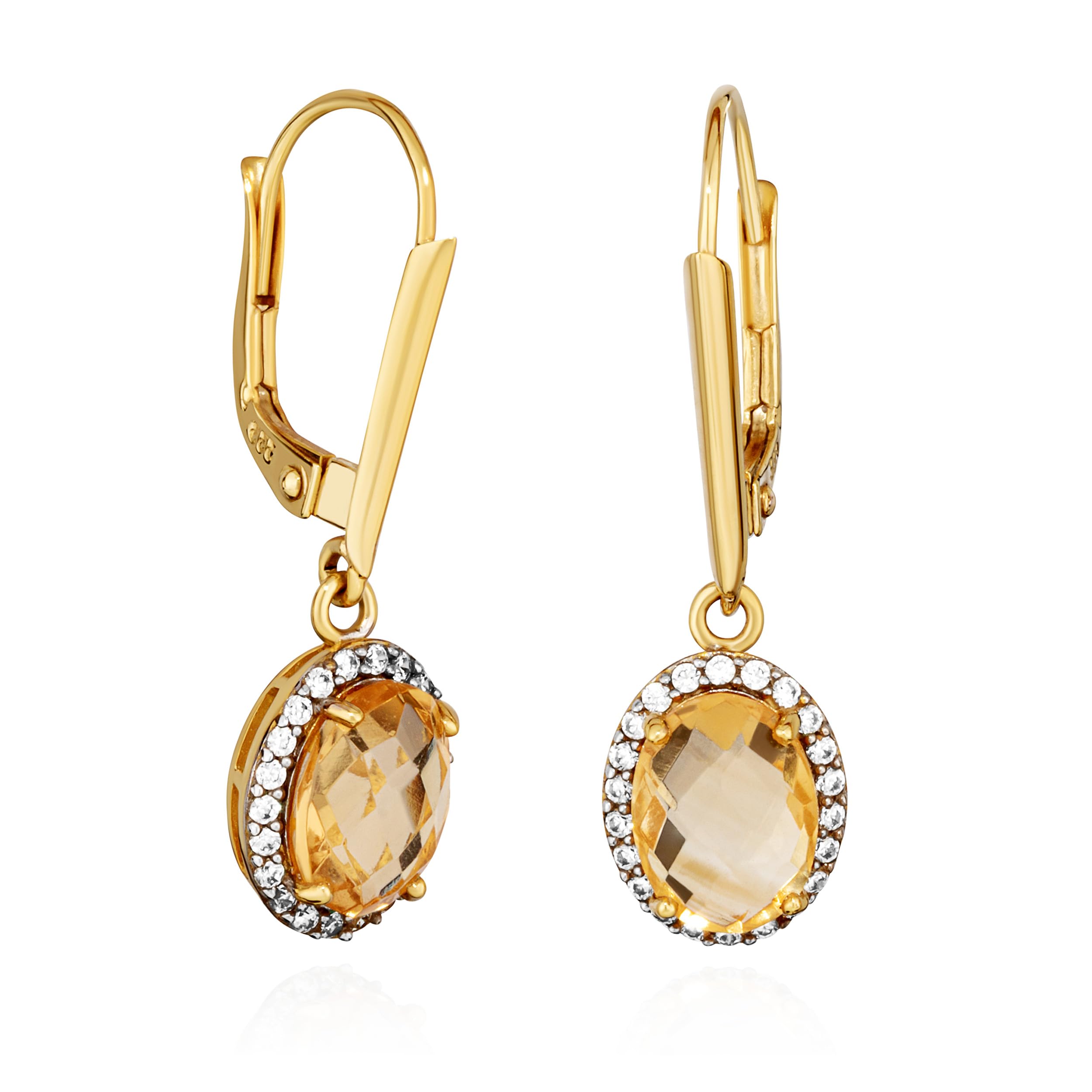 NKlaus Jewellery Ohrhänger Citrin 333 Gelbgold Edelstein