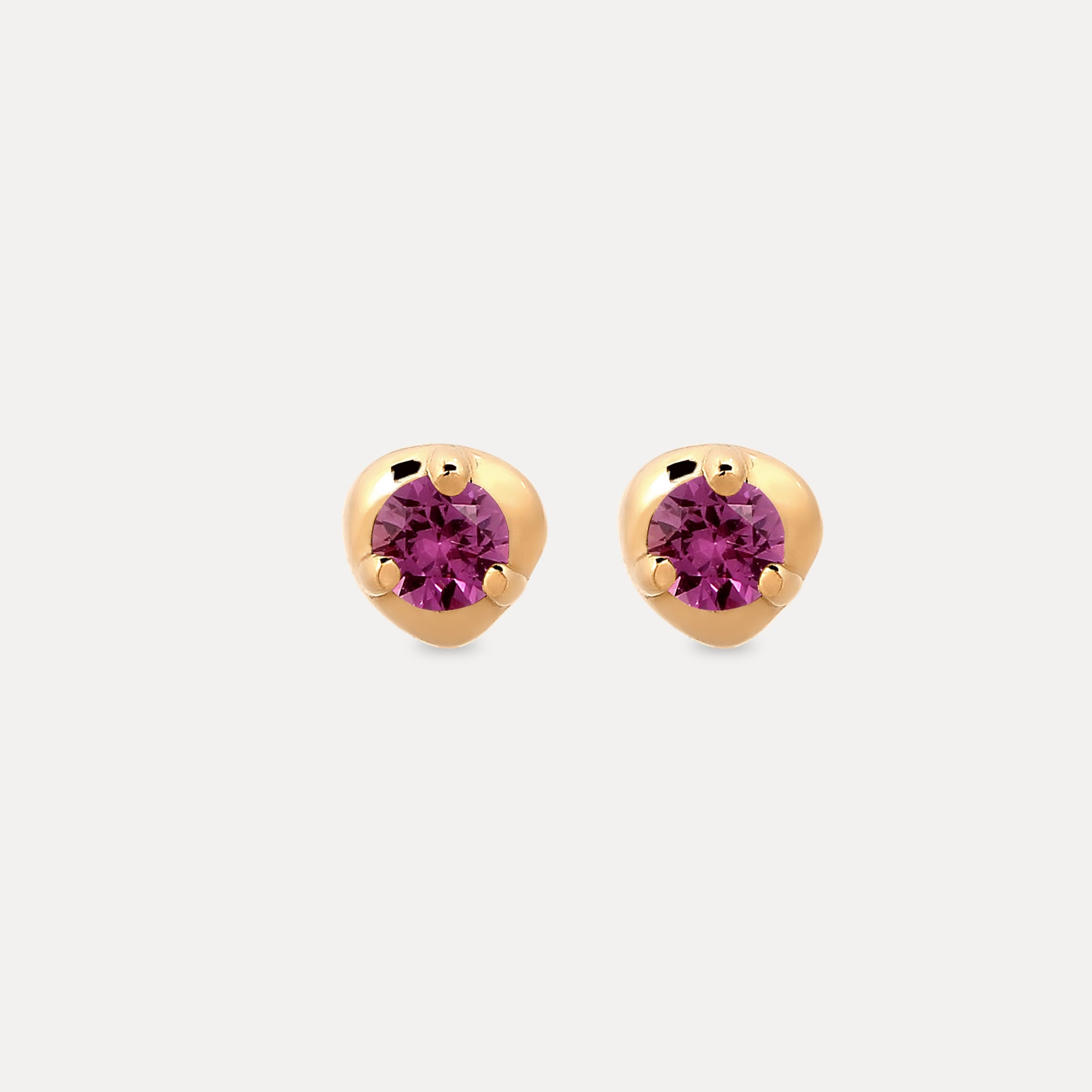 Stilnest Mini Birthstone Ohrstecker Granat Januar Gold Vermeil