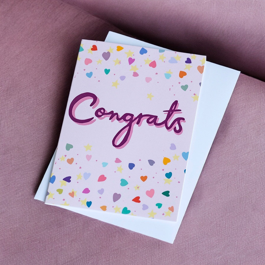 Joy by Corrine Smith Confetti Congrats Karte A6 bunt
