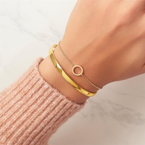 JEWLIX ID Kreis Armband Sterlingsilber vergoldet