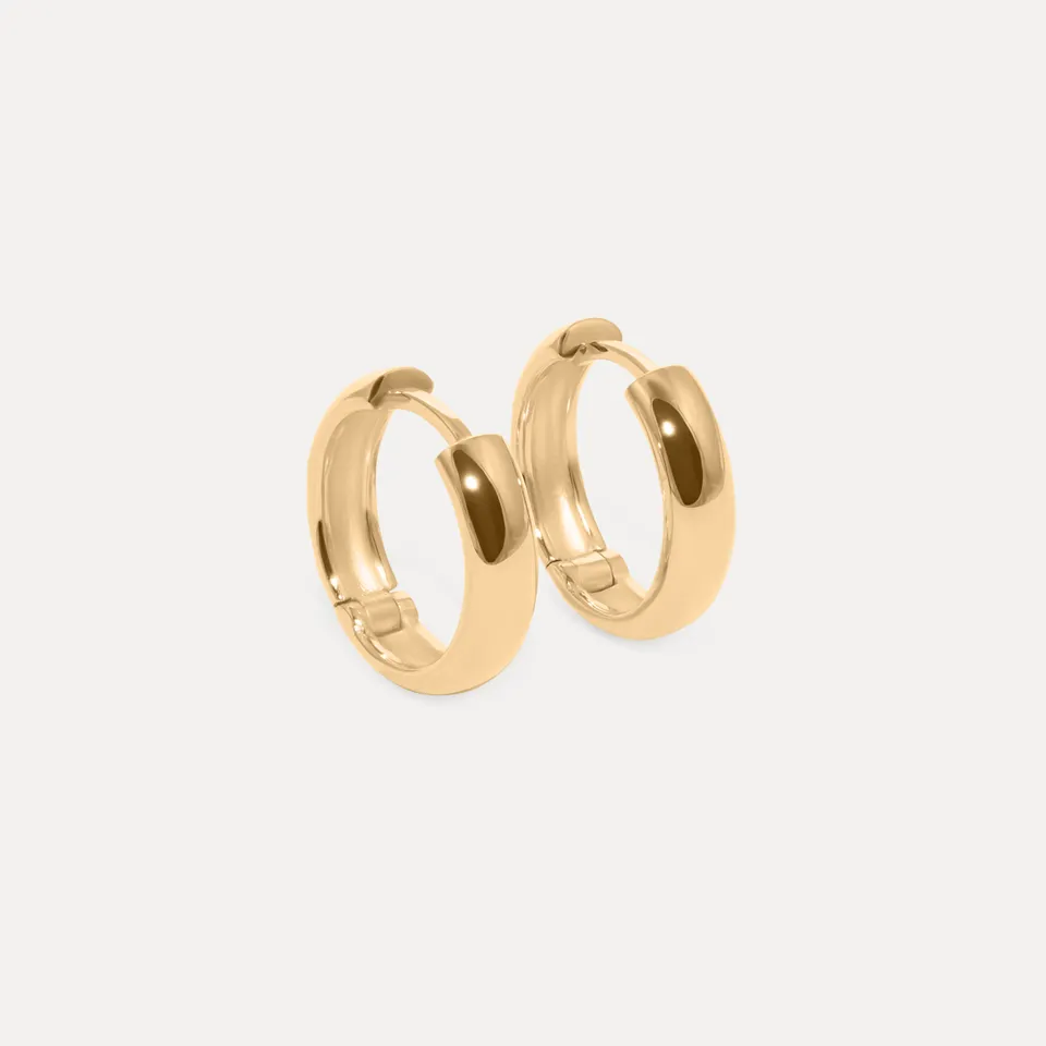 Stilnest Mom Band Creolen Ohrringe 24k Gold Vermeil bold