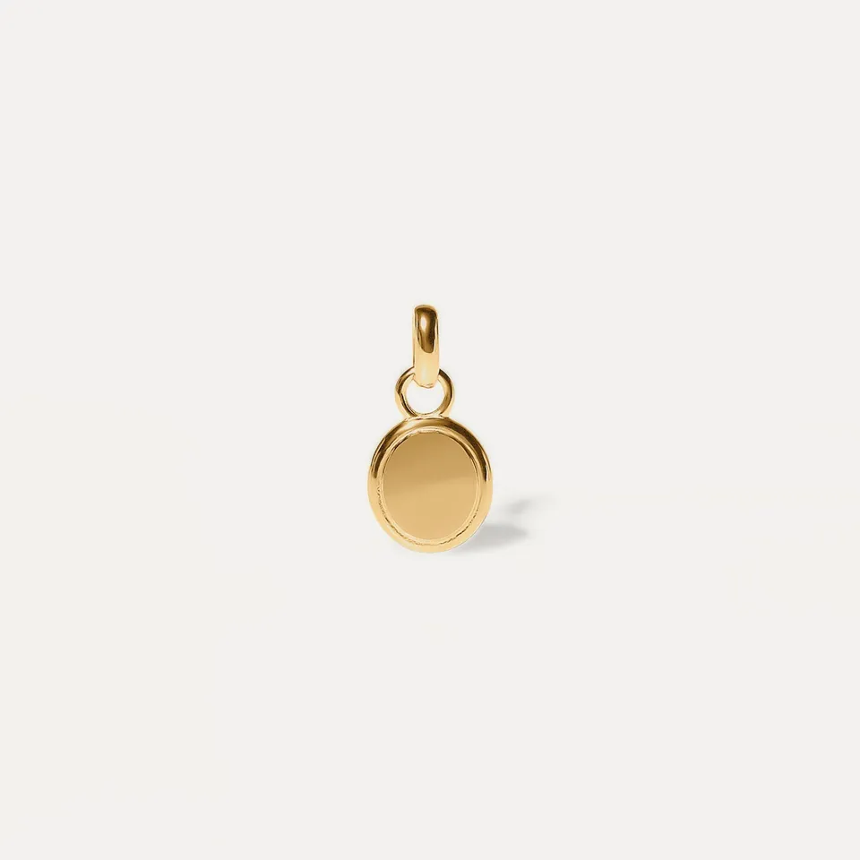 Stilnest Engravable Emblem Anhänger 24k Gold Vermeil