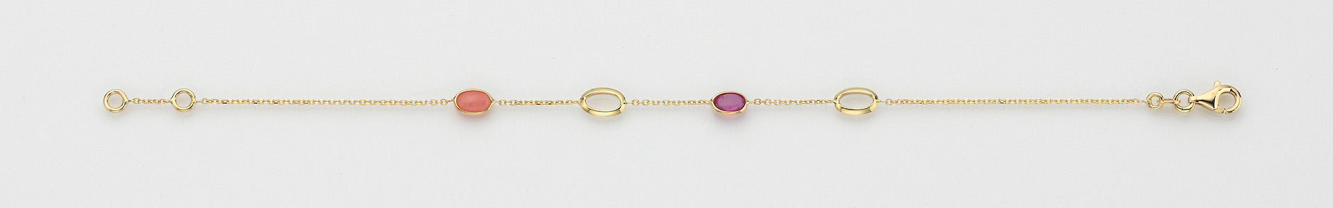 Eugen Rühle Armbänder Rubin Rosaopal Armband 18cm 585 Gelbgold