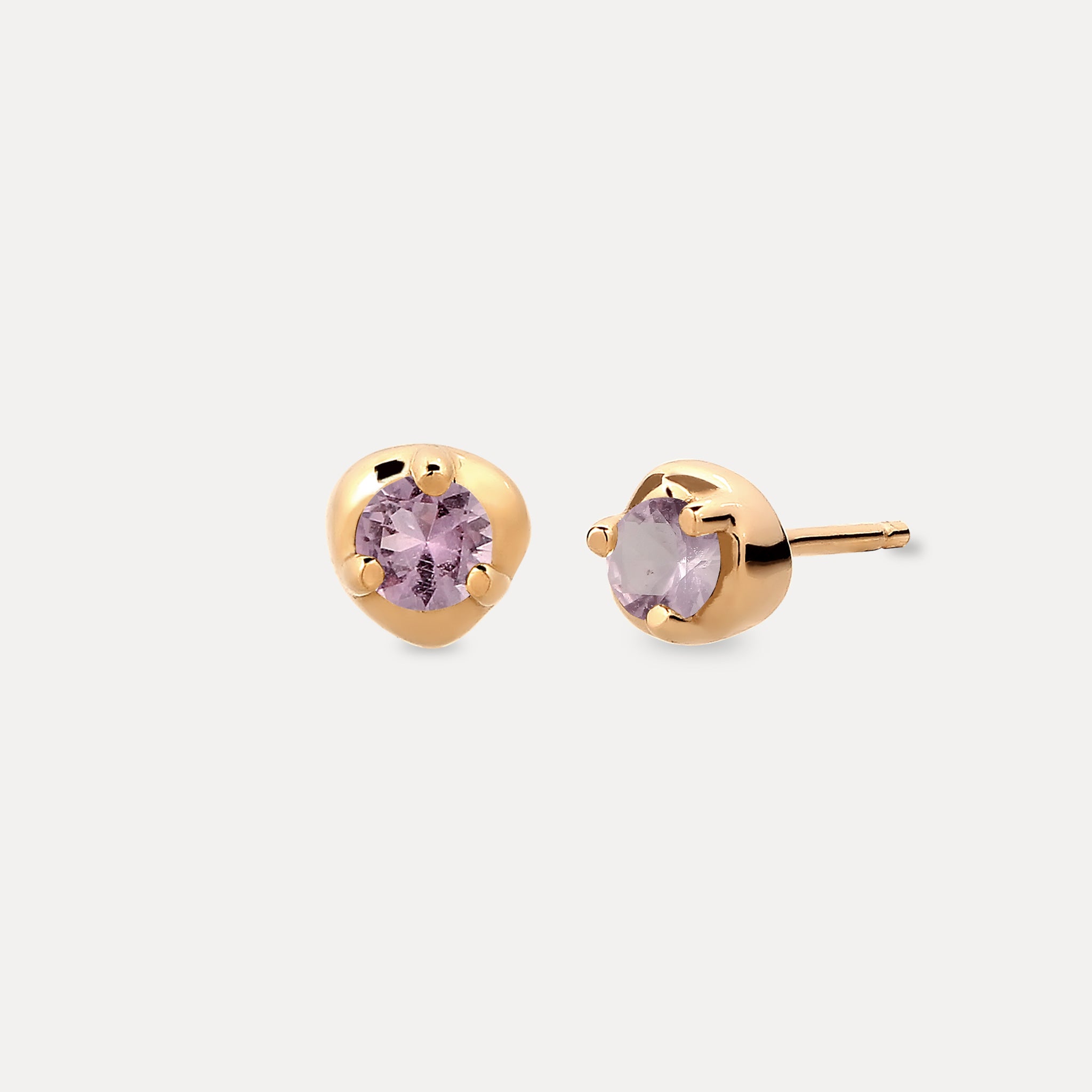 Stilnest Mini Birthstone Ohrstecker Granat Januar Gold Vermeil