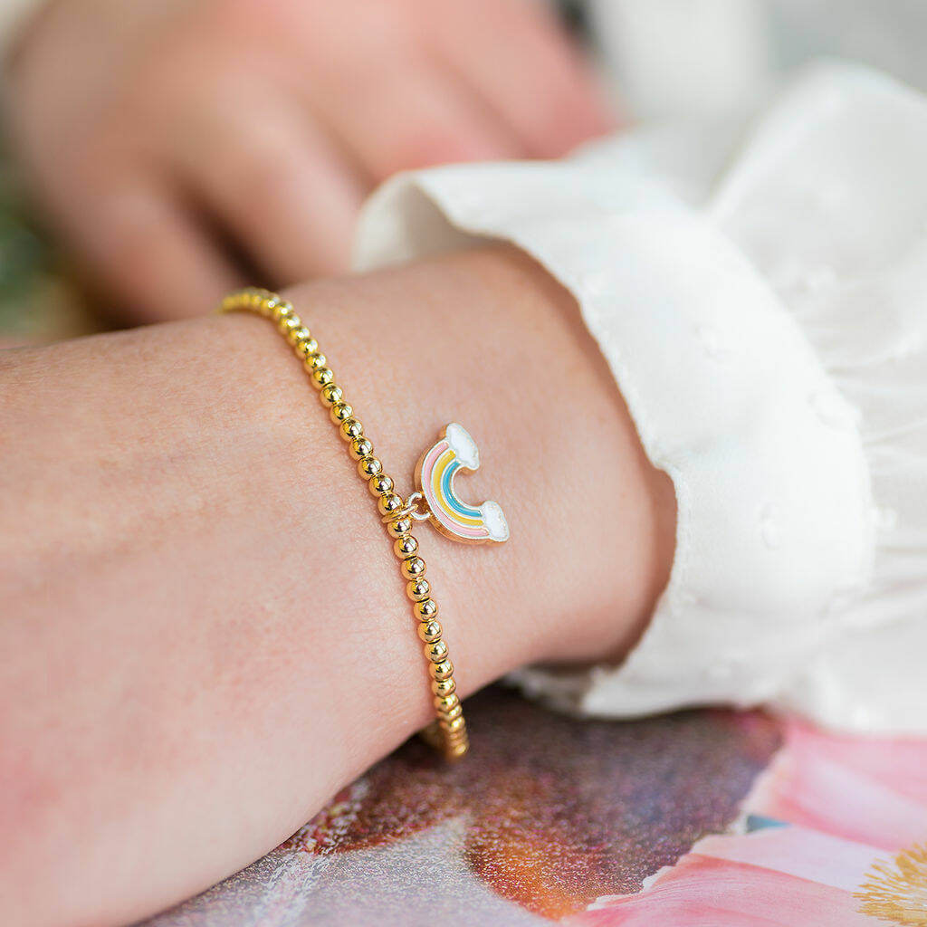 Joy by Corrine Smith Pastel Rainbow Perlen Armband Gold