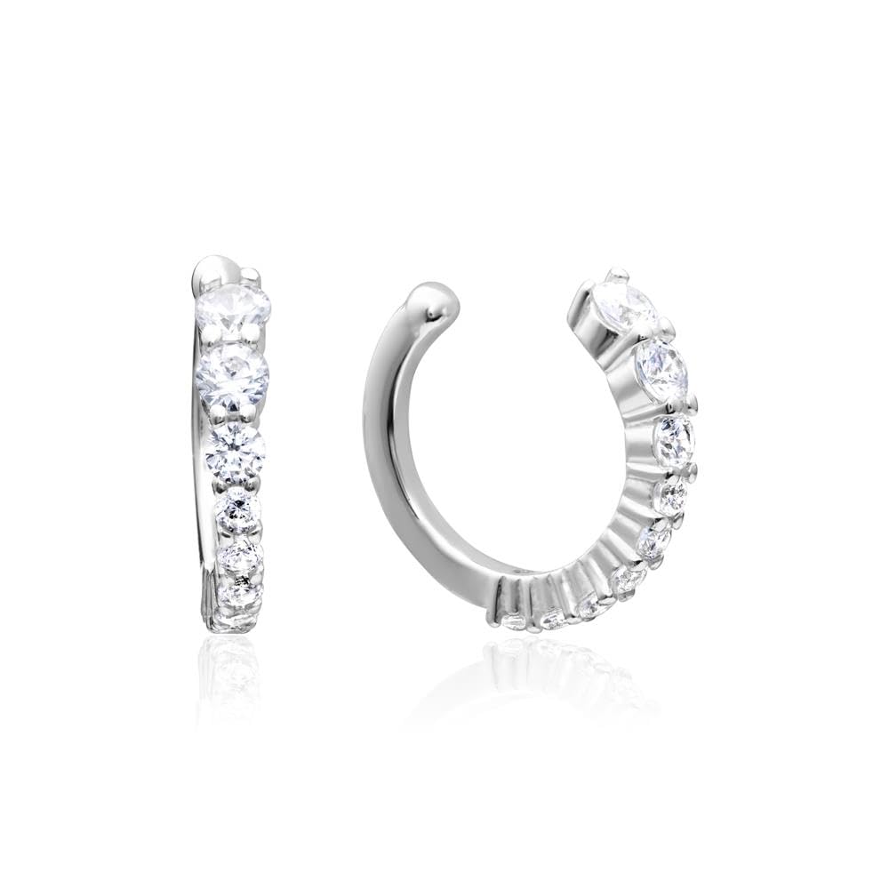 JEWLIX Ohrstecker Ear Cuffs Rosé Zirkonia Weiß Paar