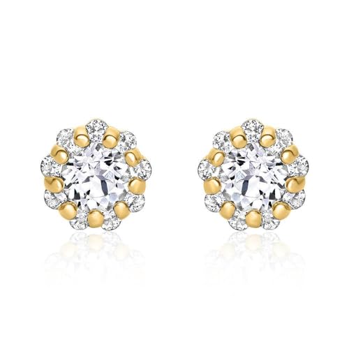 JEWLIX Ohrstecker DE0283-G Ohrringe Gold 585 Weißtopas 0,38ct