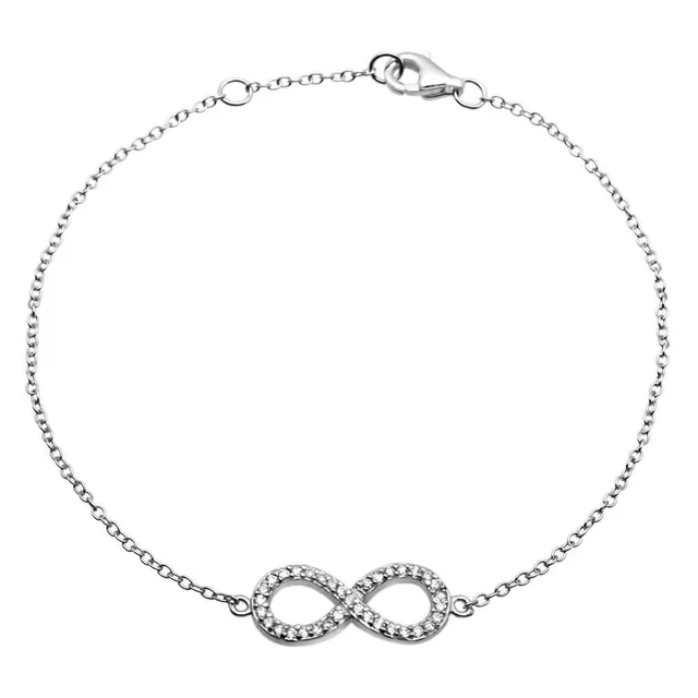 JEWLIX ID-Armbänder SB0160 Silberarmband Unendlich Zirkonia