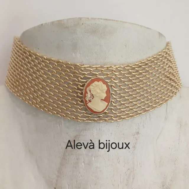 Alevá Bijoux Collane Milano Kragenkette Gold Karneol 37 cm