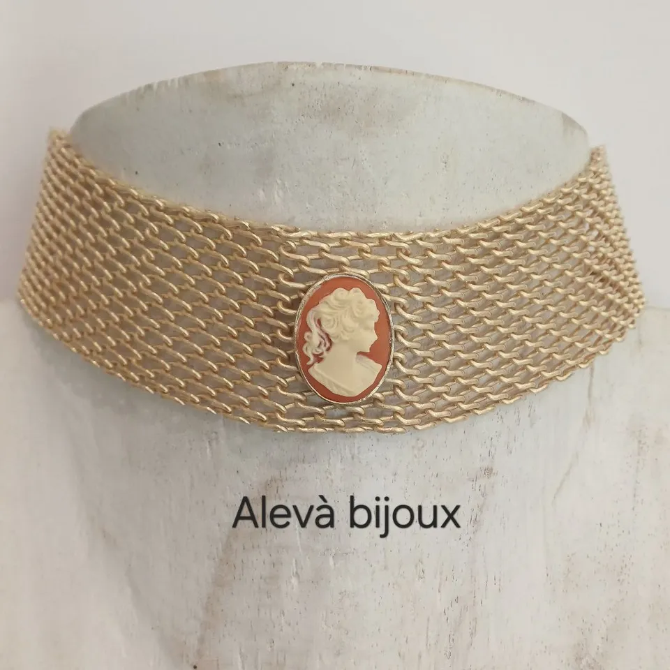 Alevá Bijoux Collane Milano Kragenkette Gold Karneol 37 cm