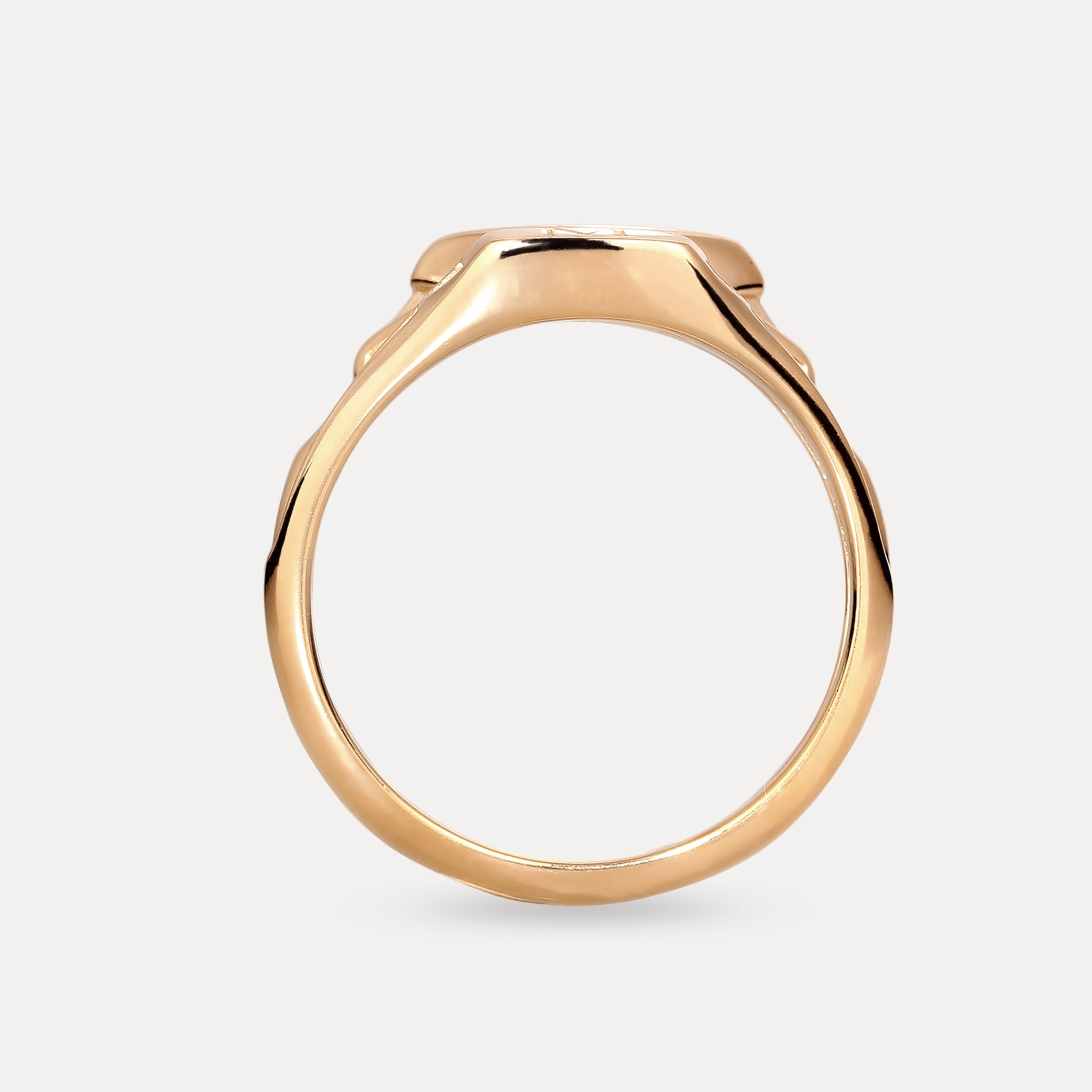 Stilnest Engravable Double Ring Gold Vermeil Siegelring Gr 52
