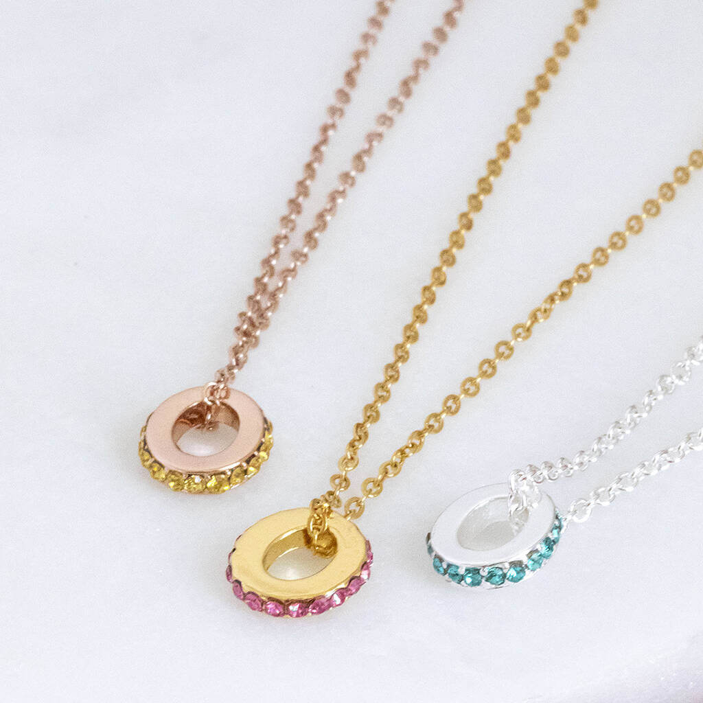 Joy by Corrine Smith Birthstone Halskette vergoldet oval Gold