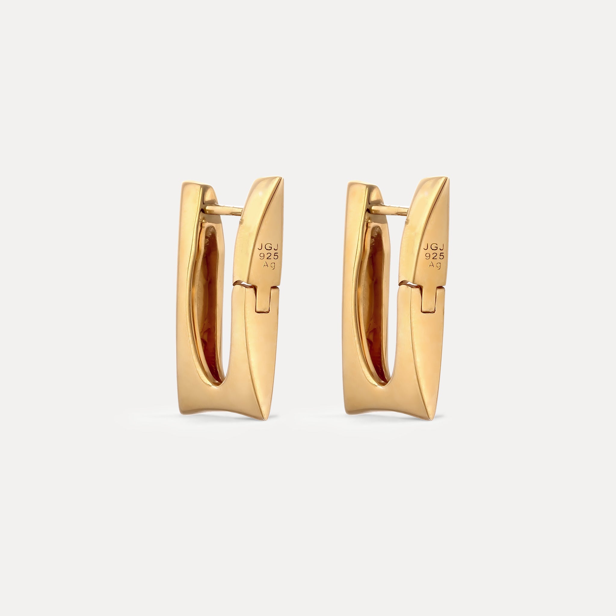 Stilnest Marquise Arc Creolen Ohrringe 24K Gold Vermeil