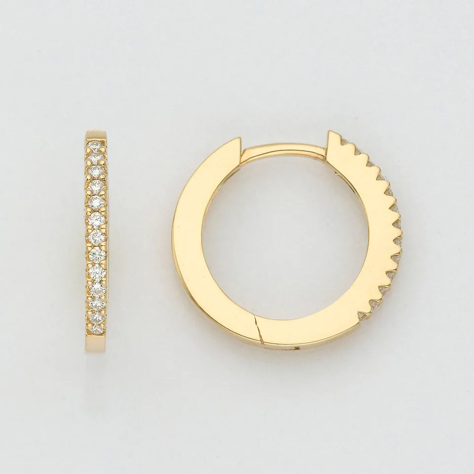 Eugen Rühle Creolen Brillanten 0,12ct 750 Roségold Ohrringe