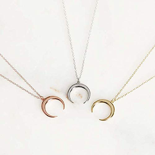 JEWLIX Halbmond Kette Sterlingsilber Gold Damenhalskette