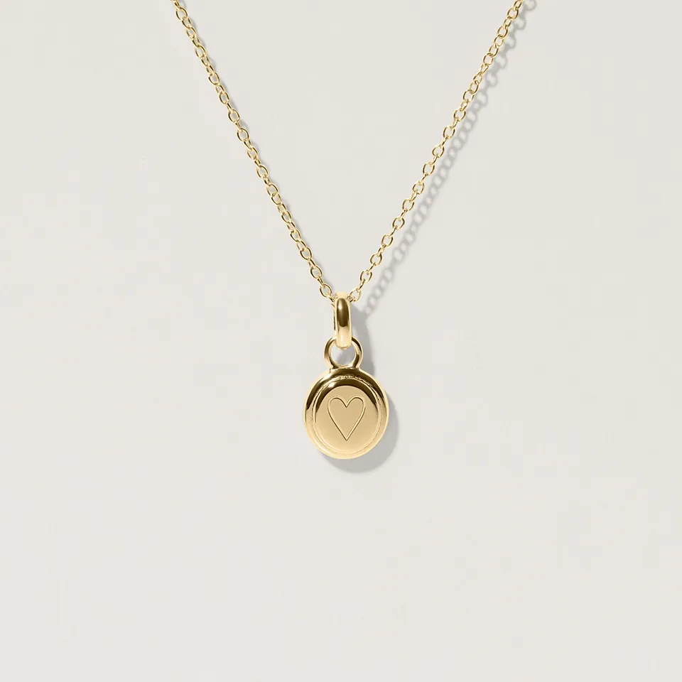 Stilnest Heart Emblem Kette 585 Gold Halskette 14k 45cm