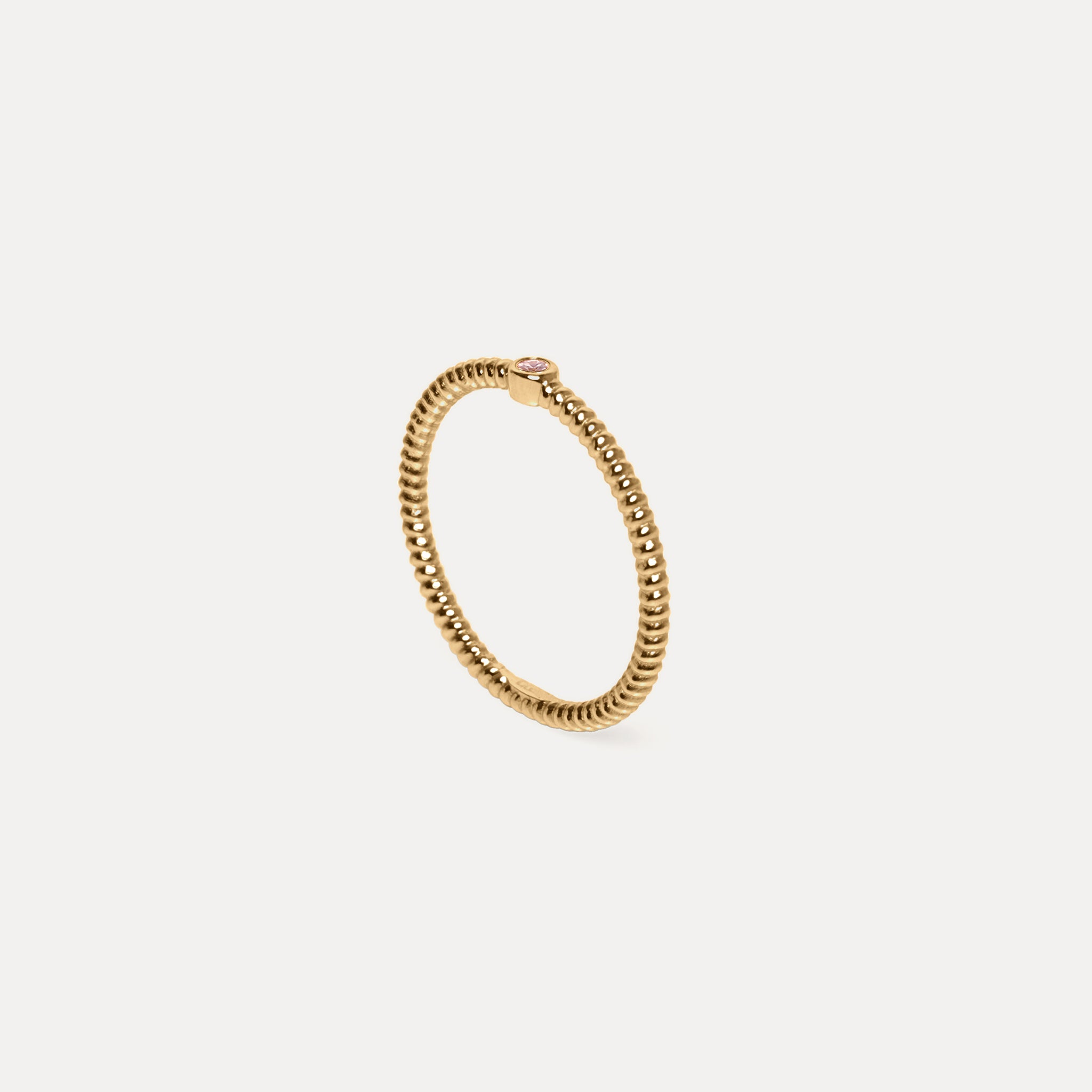 Stilnest Snake Tail Solitär Ring Turmalin Gold Vermeil