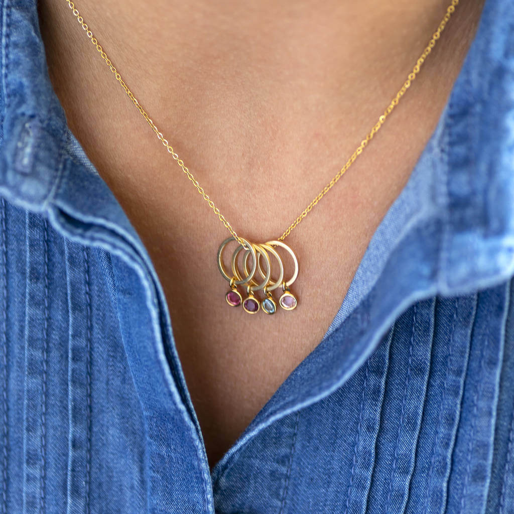 Joy by Corrine Smith Birthstone Halskette Gold Familienkreise