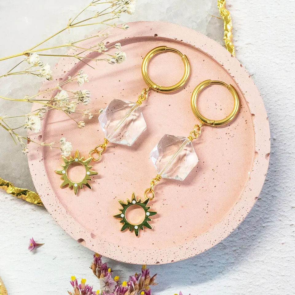 Joy by Corrine Smith Soleil Hex Ohrringe Gold 5 cm