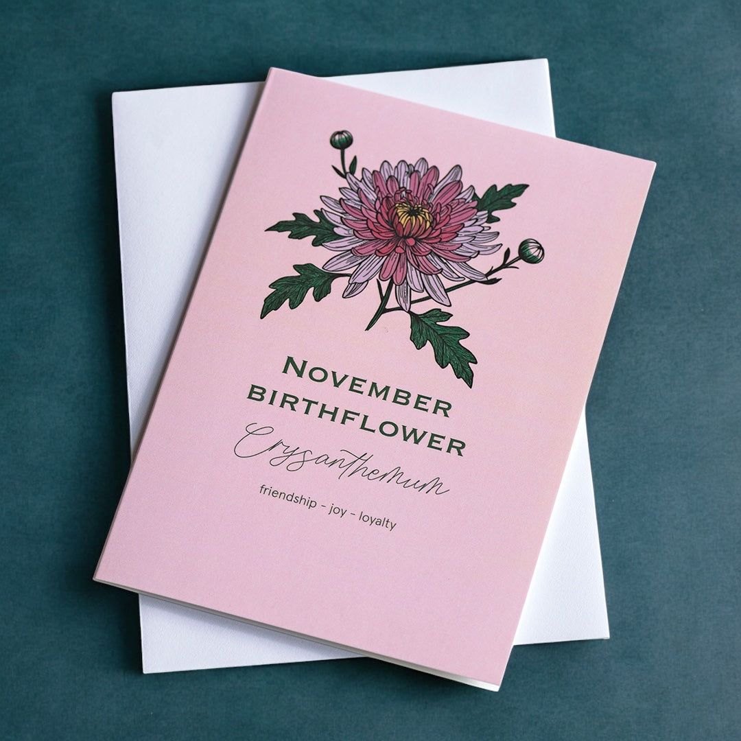 Joy by Corrine Smith November Chrysantheme Karte A6