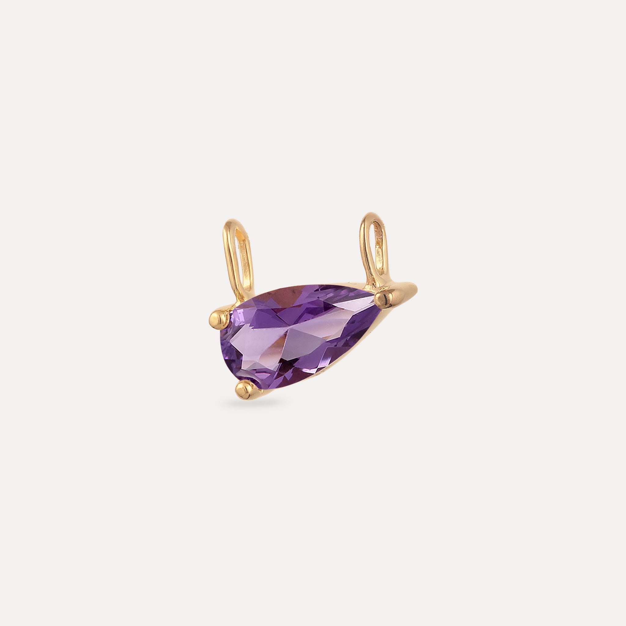 Stilnest Balance Drop Amethyst Anhänger 24k Gold Vermeil