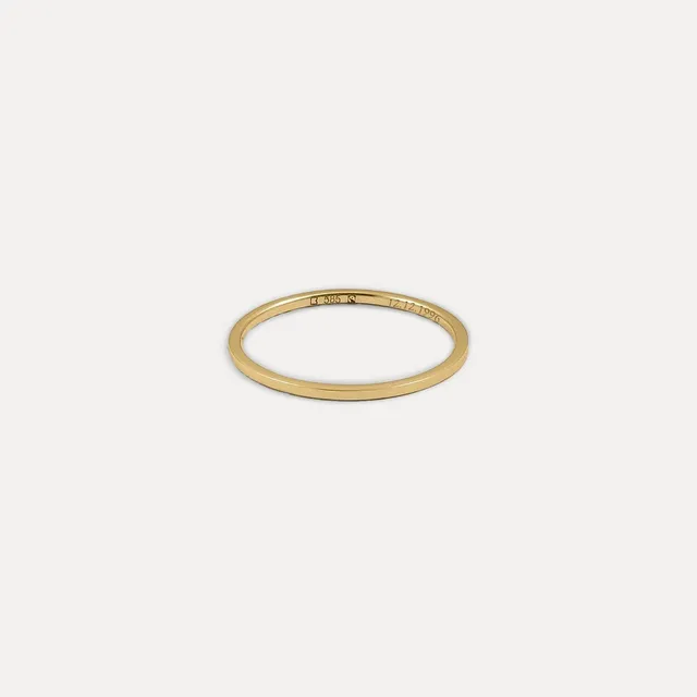 Stilnest Simple Square Fair Band Ring 585 Gold 56
