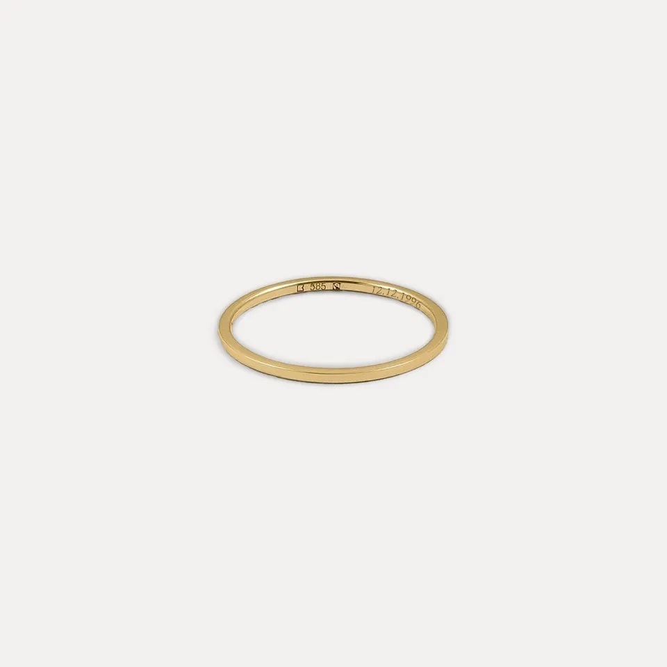 Stilnest Simple Square Fair Band Ring 585 Gold 56