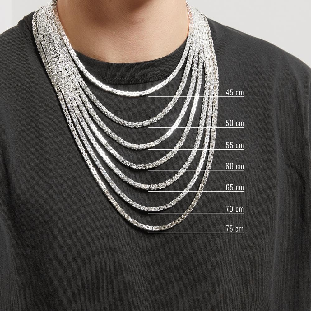 JEWLIX Königskette 4,5mm Silber Halskette Herren 50cm 925er