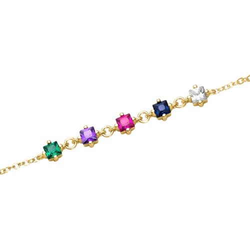 JEWLIX Armkette Gold 925 Silber Zirkonia bunt Damen
